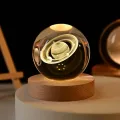 Kula Kryształowa 3D – Astronauta, Planety i Układ Słoneczny z Podświetleniem LED